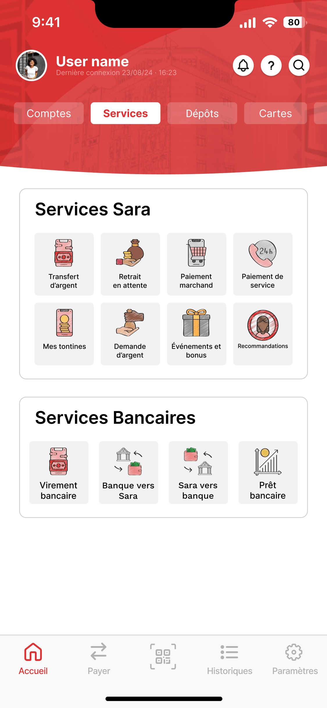 Sara Mobile Banking Application screenshot 2